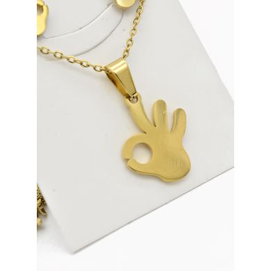 SET DE COLLAR, DIJE Y ARETES EN ACERO INOXIDABLE 316L