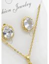 SET DE COLLAR Y DIJE EN RODIO CON MICROCIRCIONES/XUPING