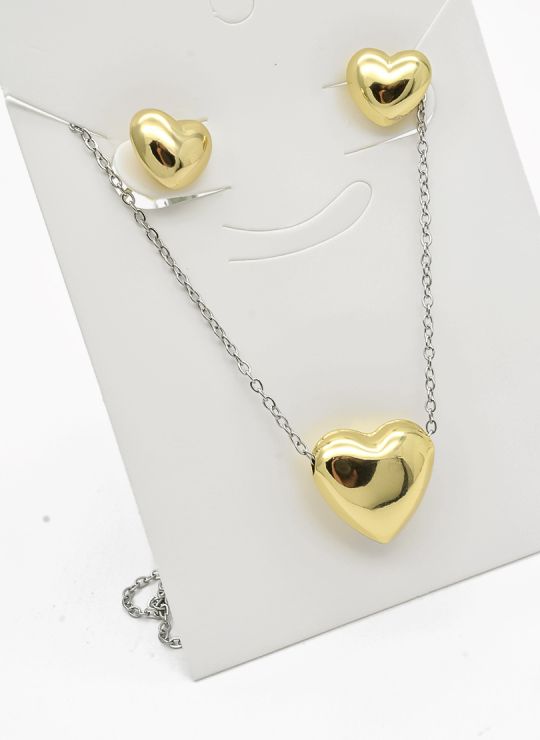 SET DE COLLAR Y DIJE EN RODIO CON MICROCIRCIONES/XUPING