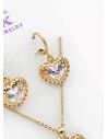 SET DE COLLAR Y DIJE EN RODIO CON MICROCIRCIONES/XUPING