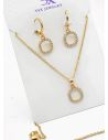 SET DE COLLAR Y DIJE EN RODIO CON MICROCIRCIONES/XUPING
