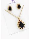 SET DE COLLAR Y DIJE EN RODIO CON MICROCIRCIONES/XUPING