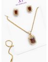 SET DE COLLAR Y DIJE EN RODIO CON MICROCIRCIONES/XUPING