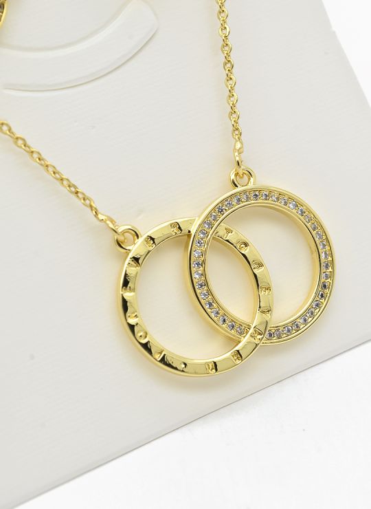 SET DE COLLAR Y DIJE EN RODIO CON MICROCIRCIONES/XUPING