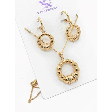 SET DE COLLAR Y DIJE EN RODIO CON MICROCIRCIONES/XUPING