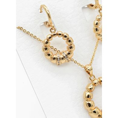 SET DE COLLAR Y DIJE EN RODIO CON MICROCIRCIONES/XUPING