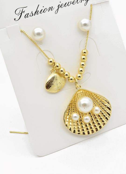 SET DE COLLAR Y DIJE EN RODIO CON MICROCIRCIONES/XUPING