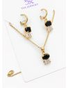 SET DE COLLAR Y DIJE EN RODIO CON MICROCIRCIONES/XUPING