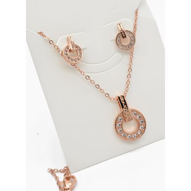 SET DE COLLAR Y DIJE EN RODIO CON MICROCIRCIONES/XUPING