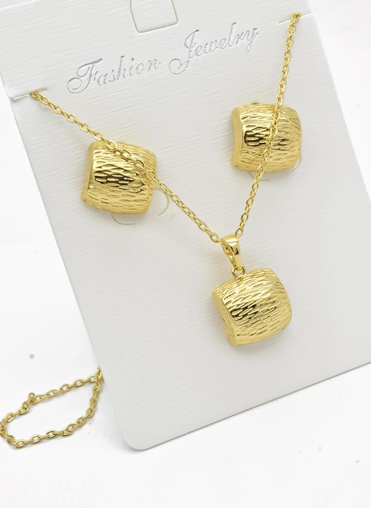 SET DE COLLAR Y DIJE EN RODIO CON MICROCIRCIONES/XUPING