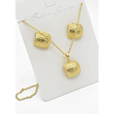 SET DE COLLAR Y DIJE EN RODIO CON MICROCIRCIONES/XUPING
