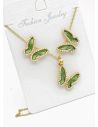 SET DE COLLAR Y DIJE EN RODIO CON MICROCIRCIONES/XUPING