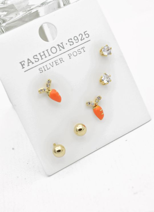 SET DE ARETES X 3 PARES RODIO XUPING /GARANTIZADO