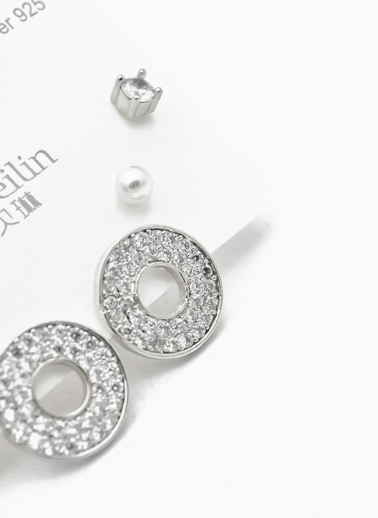 SET DE ARETES X 3 PARES RODIO XUPING /GARANTIZADO