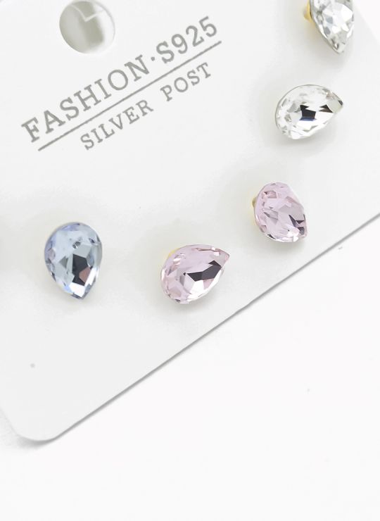 SET DE ARETES X 3 PARES RODIO XUPING /GARANTIZADO