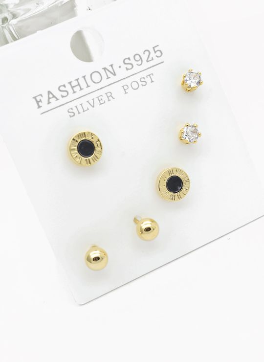 SET DE ARETES X 3 PARES RODIO XUPING /GARANTIZADO