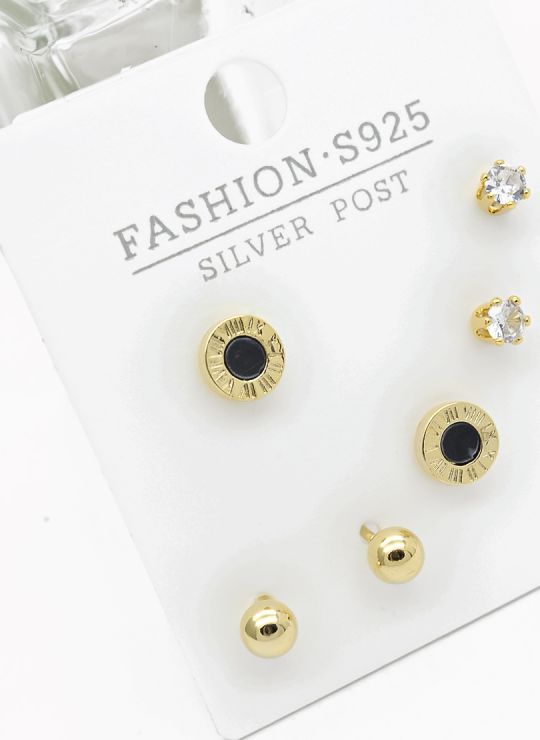 SET DE ARETES X 3 PARES RODIO XUPING /GARANTIZADO