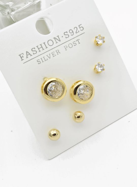 SET DE ARETES X 3 PARES RODIO XUPING /GARANTIZADO