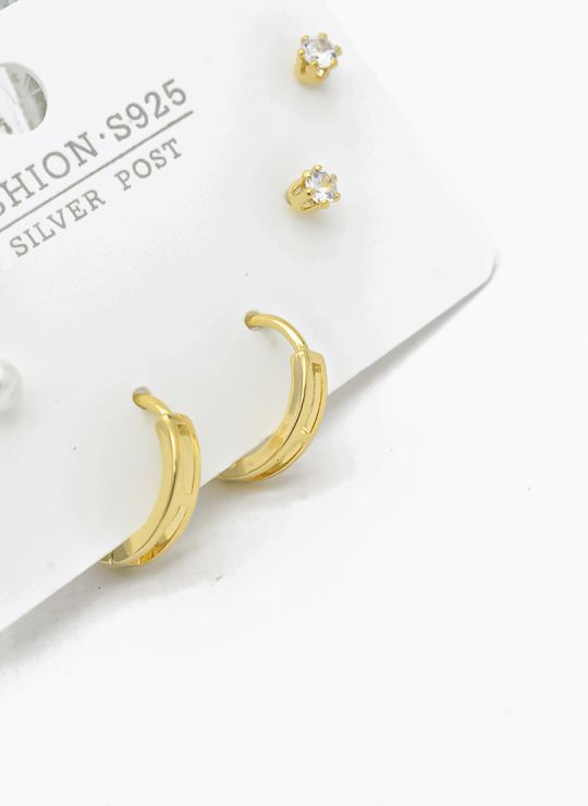SET DE ARETES X 3 PARES RODIO XUPING /GARANTIZADO