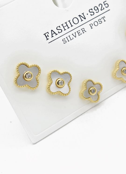 SET DE ARETES X 3 PARES RODIO XUPING /GARANTIZADO