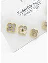 SET DE ARETES X 3 PARES RODIO XUPING /GARANTIZADO