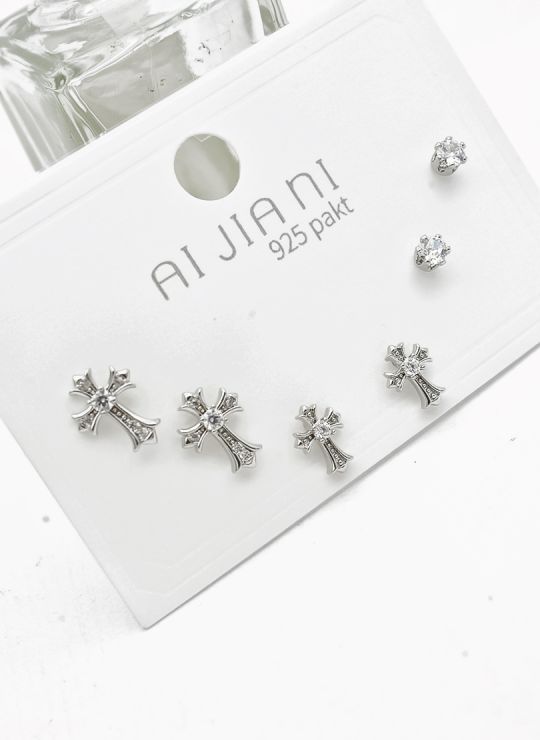 SET DE ARETES X 3 PARES RODIO XUPING /GARANTIZADO