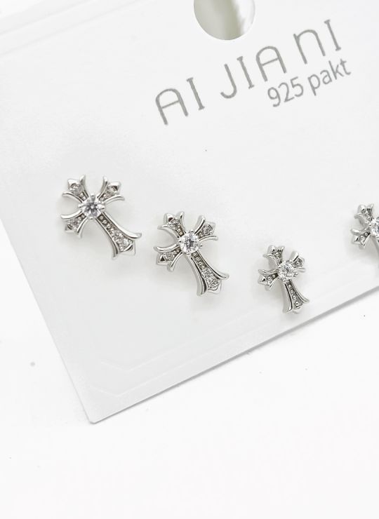 SET DE ARETES X 3 PARES RODIO XUPING /GARANTIZADO