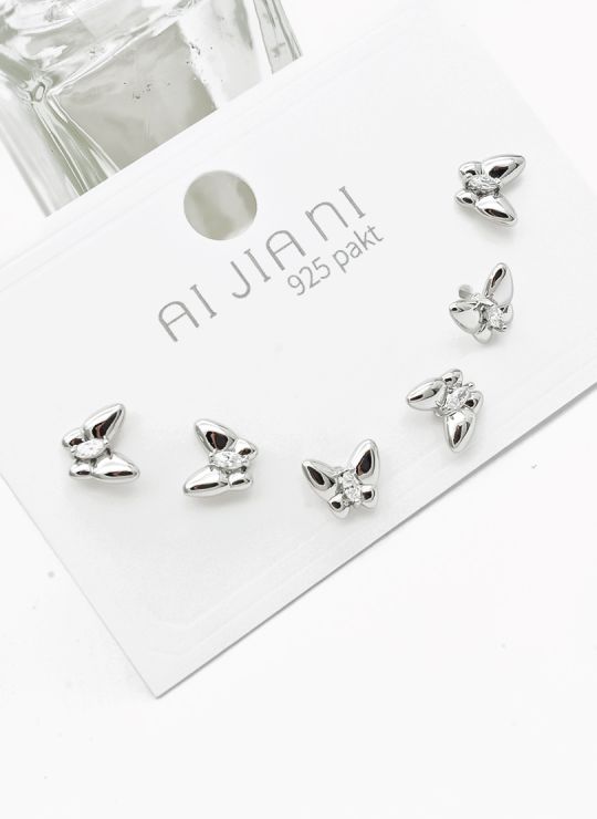 SET DE ARETES X 3 PARES RODIO XUPING /GARANTIZADO