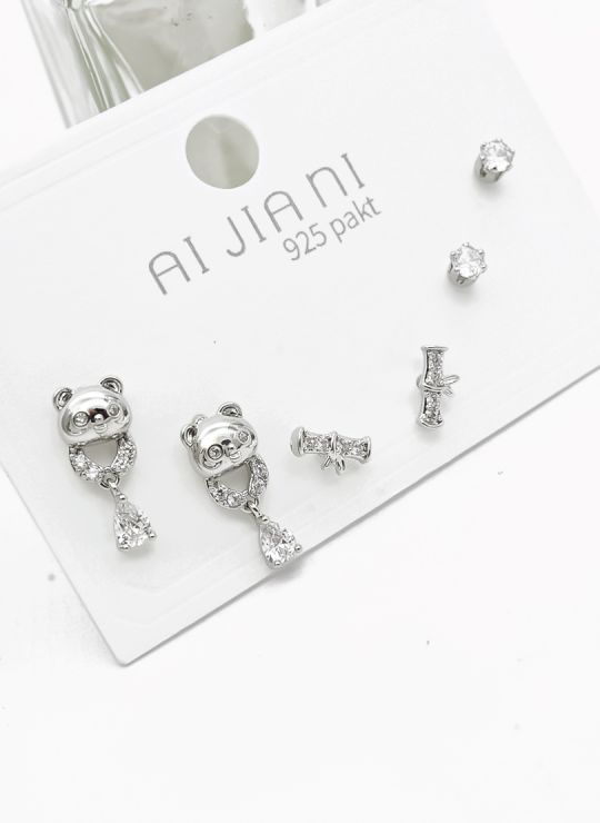 SET DE ARETES X 3 PARES RODIO XUPING /GARANTIZADO