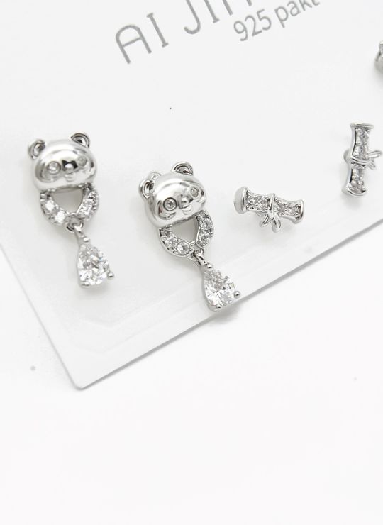 SET DE ARETES X 3 PARES RODIO XUPING /GARANTIZADO