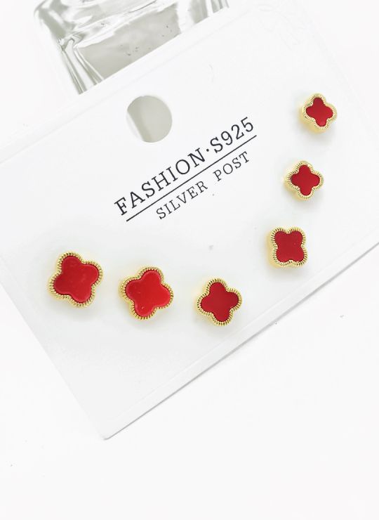 SET DE ARETES X 3 PARES RODIO XUPING /GARANTIZADO