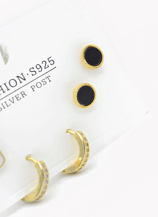 SET DE ARETES X 3 PARES RODIO XUPING /GARANTIZADO