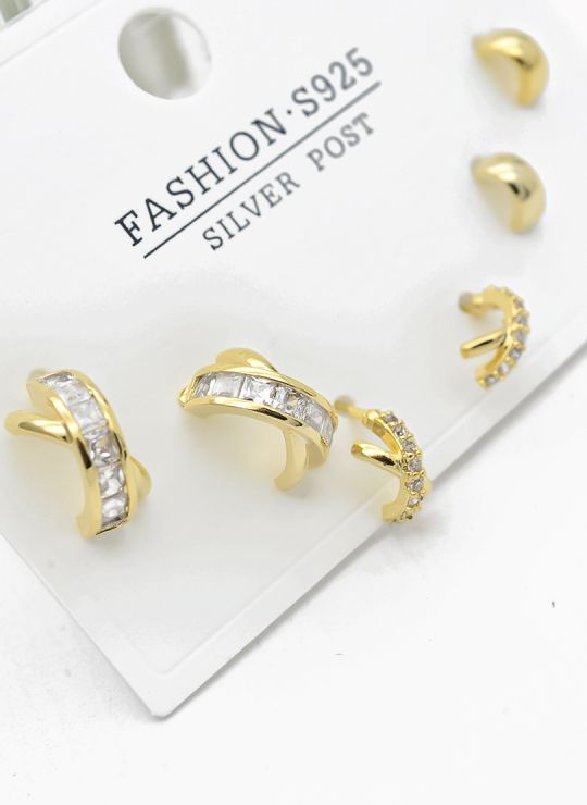 SET DE ARETES X 3 PARES RODIO XUPING /GARANTIZADO