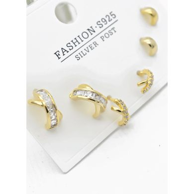 SET DE ARETES X 3 PARES RODIO XUPING /GARANTIZADO
