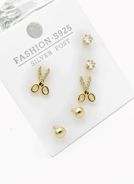 SET DE ARETES X 3 PARES RODIO XUPING /GARANTIZADO