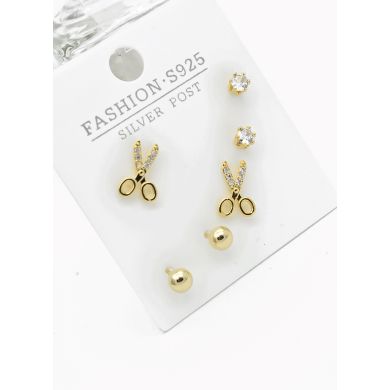 SET DE ARETES X 3 PARES RODIO XUPING /GARANTIZADO