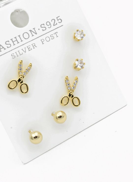 SET DE ARETES X 3 PARES RODIO XUPING /GARANTIZADO