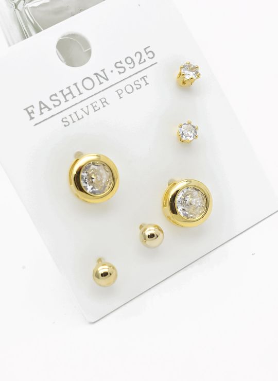 SET DE ARETES X 3 PARES RODIO XUPING /GARANTIZADO