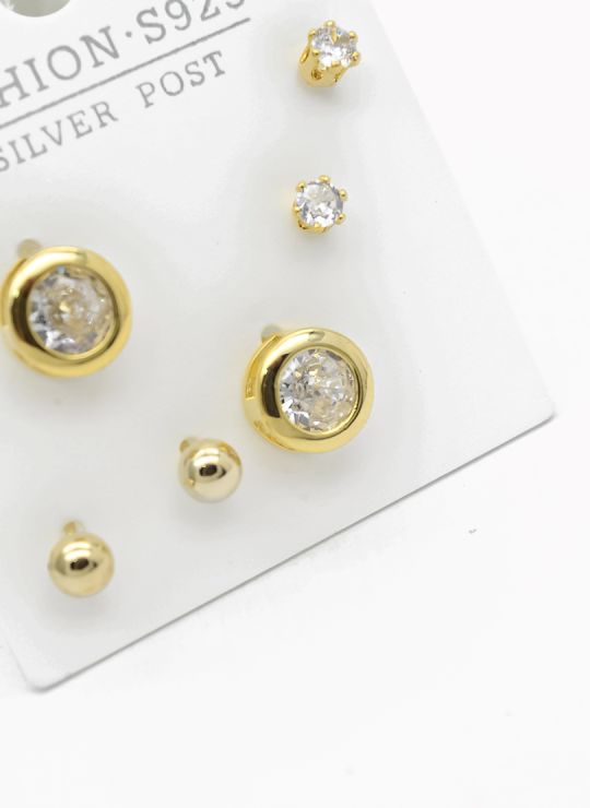 SET DE ARETES X 3 PARES RODIO XUPING /GARANTIZADO