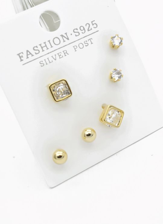 SET DE ARETES X 3 PARES RODIO XUPING /GARANTIZADO
