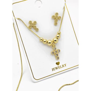 SET DE COLLAR Y DIJE EN RODIO CON MICROCIRCIONES/XUPING