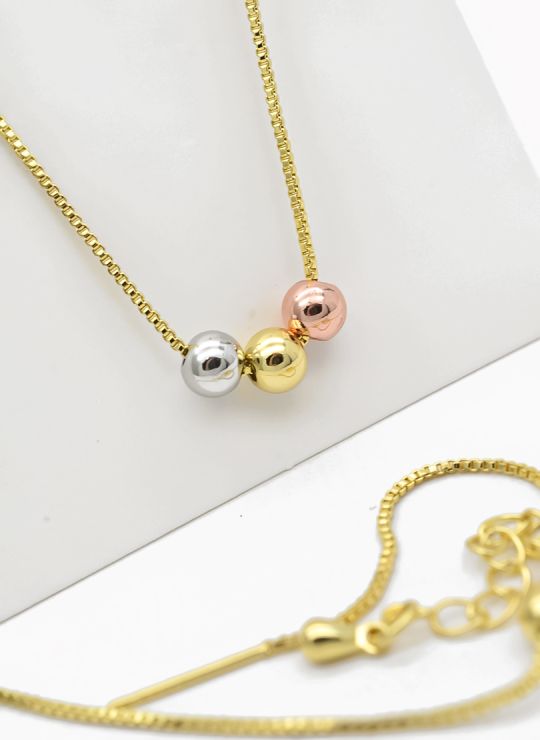 SET DE COLLAR Y DIJE EN RODIO CON MICROCIRCIONES/XUPING