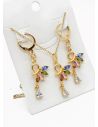 SET DE COLLAR Y DIJE EN RODIO CON MICROCIRCIONES/XUPING