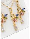 SET DE COLLAR Y DIJE EN RODIO CON MICROCIRCIONES/XUPING