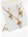 SET DE COLLAR Y DIJE EN RODIO CON MICROCIRCIONES/XUPING