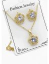 SET DE COLLAR Y DIJE EN RODIO CON MICROCIRCIONES/XUPING
