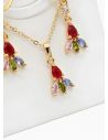 SET DE COLLAR Y DIJE EN RODIO CON MICROCIRCIONES/XUPING