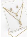 SET DE COLLAR Y DIJE EN RODIO CON MICROCIRCIONES/XUPING