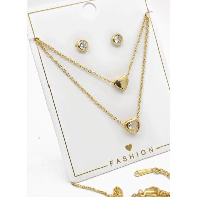 SET DE COLLAR Y DIJE EN RODIO CON MICROCIRCIONES/XUPING