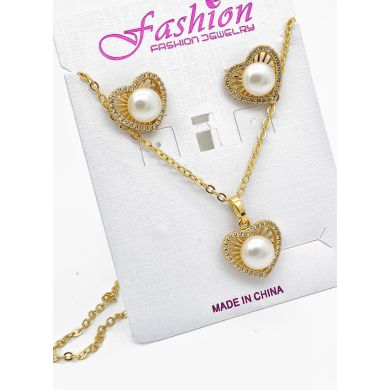 SET DE COLLAR Y DIJE EN RODIO CON MICROCIRCIONES/XUPING